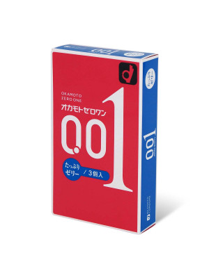 日本岡本 OKAMOTO Zero 0.01 潤滑劑加量3 片裝 安全套